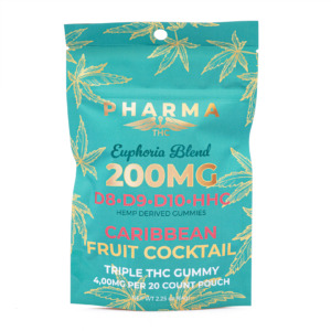 PharmaTHC 200mg Gummies Caribbean Fruit Cocktail in Various Sizes