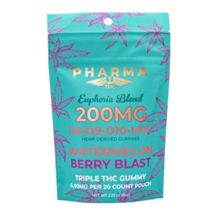 PharmaTHC 200mg Gummies Watermelon Berry Blast in Various Sizes