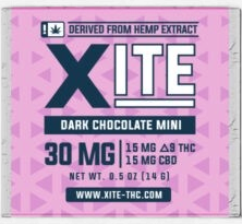 Xite Dark Chocolate Mini 15mg D9 & 15mg CBD