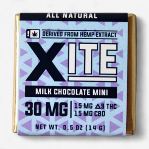 Xite Milk Chocolate Mini 15mg D9 & 15mg CBD