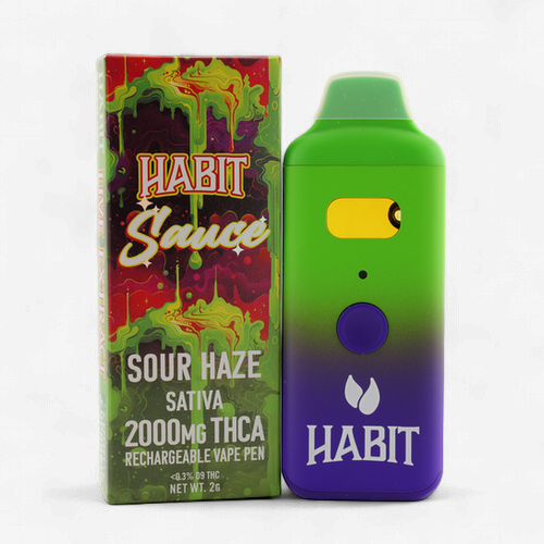 Habit Sativa THCa Sauce 2g Rechargeable Vape Pen in Various Strains - Image 2