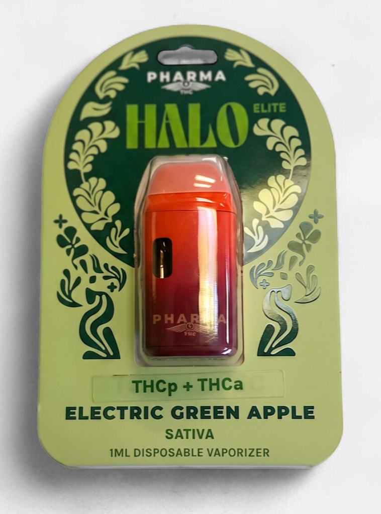 Pharma HALO Elite 1g THCa THCp Disposable Vapes in Various Strains
