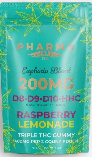 PharmaTHC Euphoria Raspberry Lemonade D8, D9, D10 and HHC 200mg