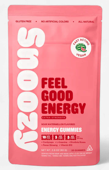 Snoozy Feel Good Energy Extra Strength Gummies in Various Sizes - Image 2