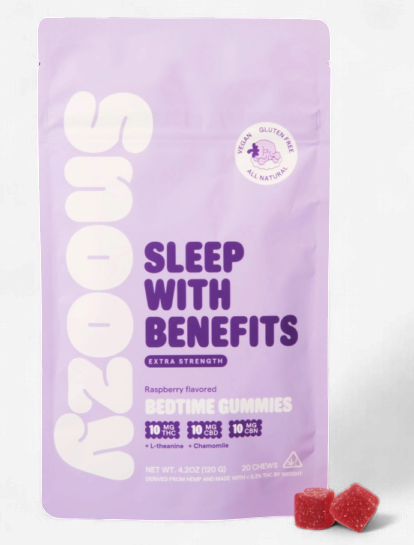 Snoozy Sleep With Benefits Extra Strength Bedtime Gummies in Various sizes