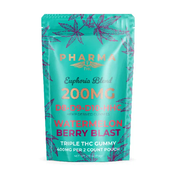 PharmaTHC Euphoria Watermelon Berry Blast D8, D9, D10 and HHC 200mg