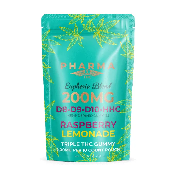 PharmaTHC Euphoria Raspberry Lemonade D8, D9, D10 and HHC 200mg - Image 2